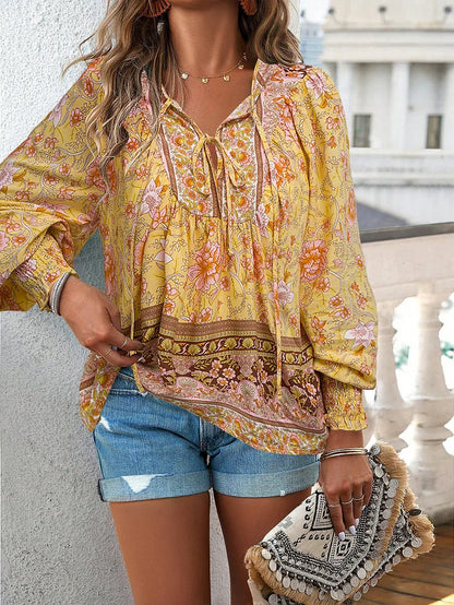 Sallie™ | Bohemian Fluid Top with Floral Pattern