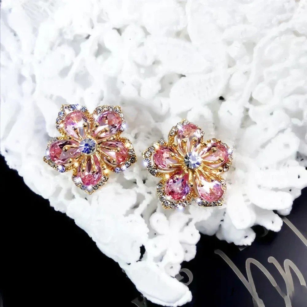 Sterling silver earrings with colourful zirconia