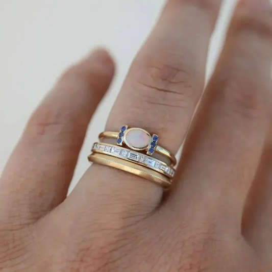 Set of Vintage Golden Eline Rings