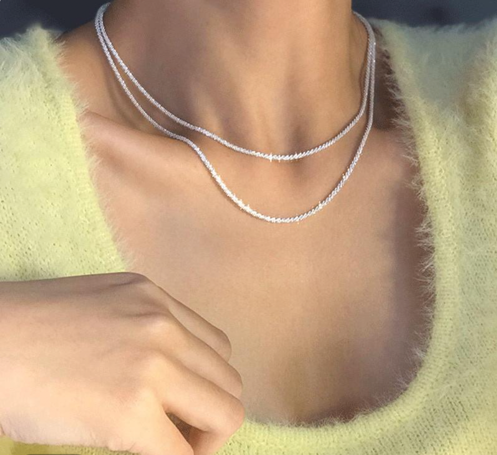 Star Light Silver Necklace Set
