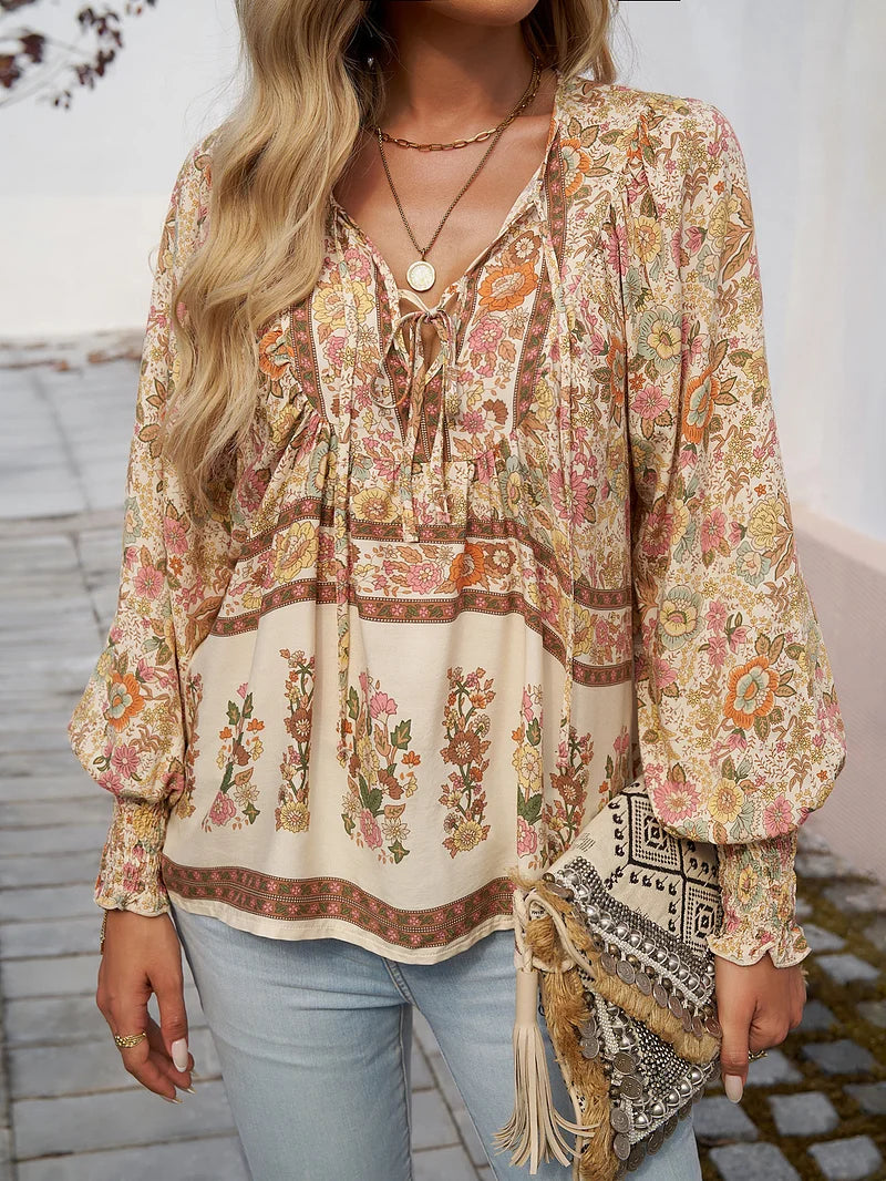 Sallie™ | Bohemian Fluid Top with Floral Pattern